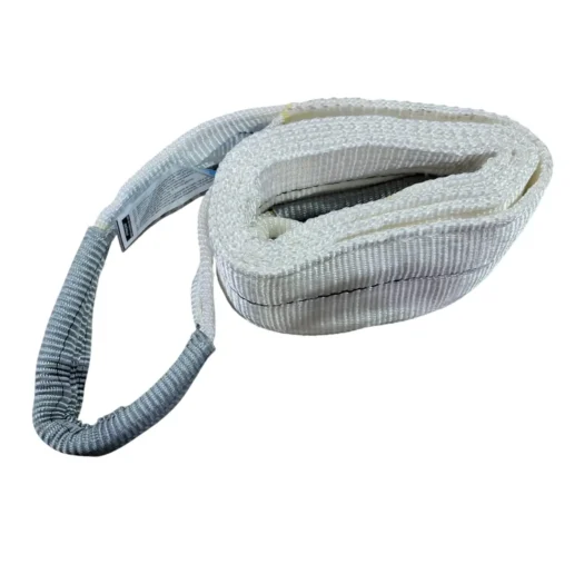 Cinta de amarração em tecido claro, com extremidades cinzas