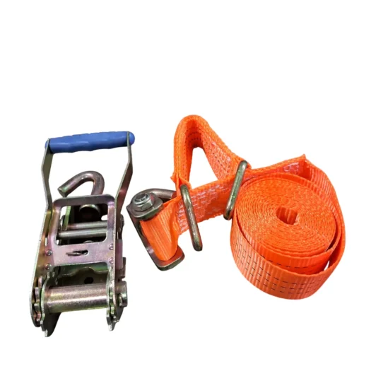 Cinta de amarração laranja com catraca de metal