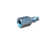 Conector metálico hexagonal com ponta para encaixe.