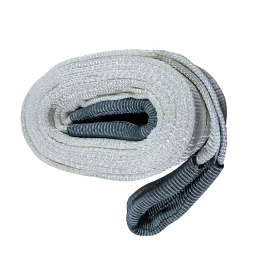 Cinta longa em rolo, branca com detalhes cinzas.