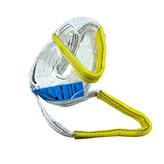 Cinta de amarração com detalhes em amarelo e etiqueta azul