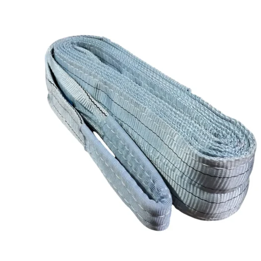 Fita de amarração em tom azul claro, dobrada em espiral.