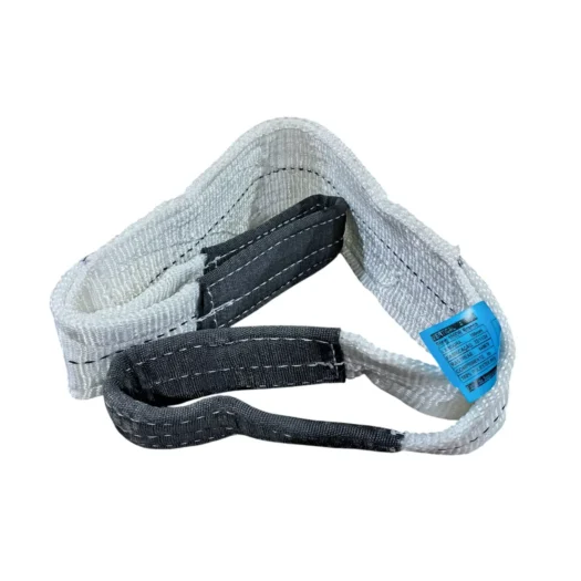 Cinta de amarração em tecido com etiquetas de segurança.