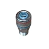 Conector metálico com rosca e acabamento prateado