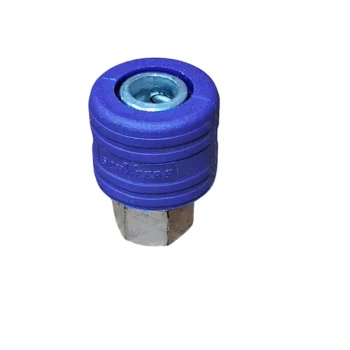 Cabeça de chave ajustável de cor roxa com base metálica.