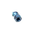 Conector de metal com um lado roscado e um lado esférico.