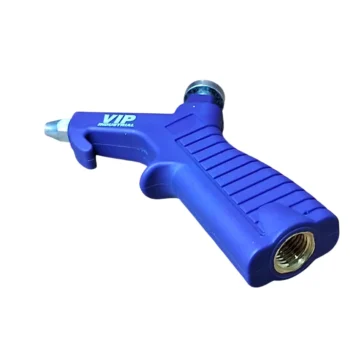 Pistola de ar comprimido na cor roxa com detalhes em metálico