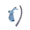 Conector metálico e mangueira transparente para veículos.