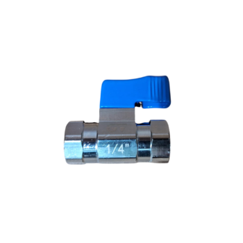 Válvula de controle com alavanca azul e conexão de 1/4"