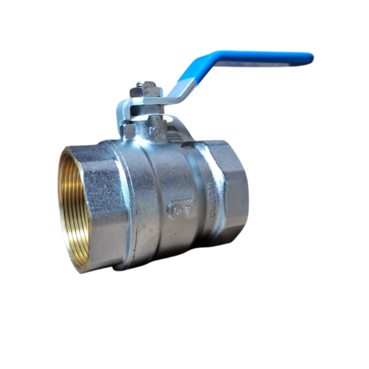 Válvula de esfera metálica com alavanca azul
