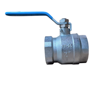V&aacute;lvula de esfera de metal com alavanca azul, PN-25, 3 polegadas.