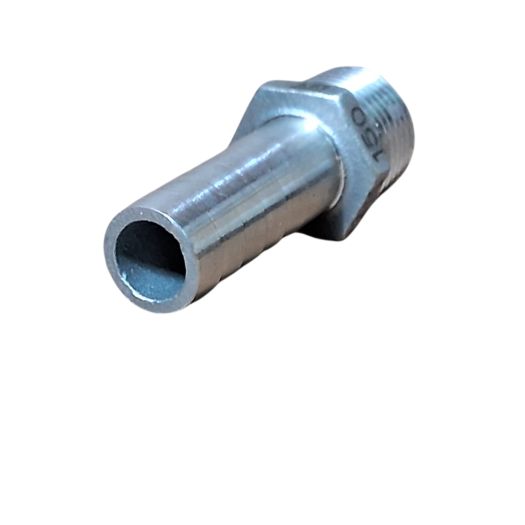 Conector metálico cilíndrico com rosca e furo interno