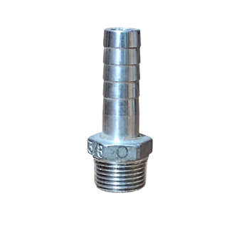 Conector de metal com rosca e parte lisa para mangueira