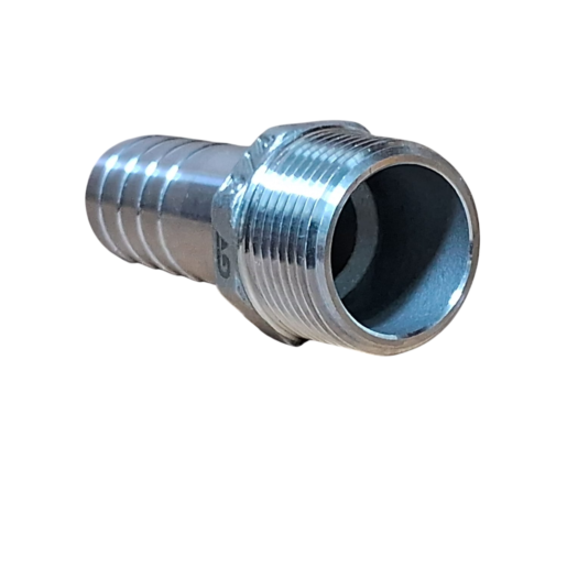 Conector metálico com rosca externa e corpo liso