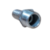 Conector metálico com rosca interna e externa, tubular.
