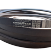 Correias Goodyear em espiral, com detalhes de marca e modelo.