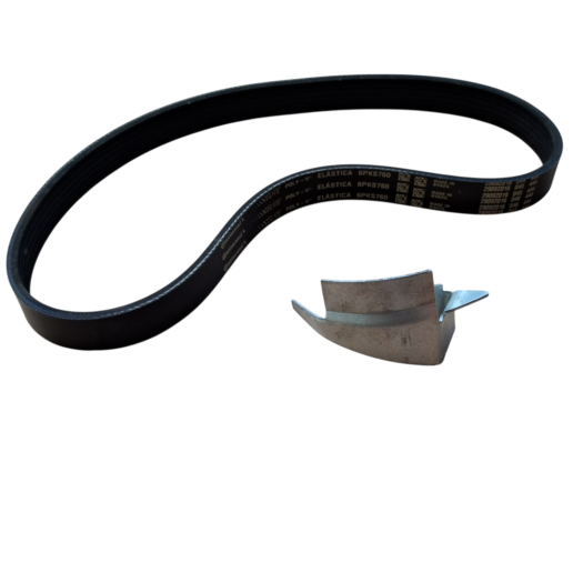 Correia elástica e peça metálica. Ideal para equipamentos de automação.