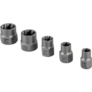 SACA PARAFUSO/PORCA ACO CROMO JOGO COM 5 PCS VONDER