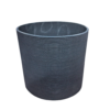 Cachepot preto com textura listrada